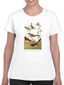 Chestnut Coloured Finches T-shirt -John James Audubon Designs