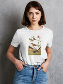 Chestnut Coloured Finches T-shirt -John James Audubon Designs