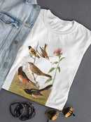 Chestnut Coloured Finches T-shirt -John James Audubon Designs