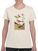 Chestnut Coloured Finches T-shirt -John James Audubon Designs