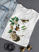 American Redstart Birds T-shirt -John James Audubon Designs