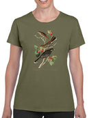 Little Tawny Thrushes T-shirt -John James Audubon Designs