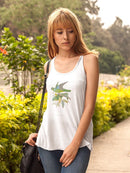 Lime And Cerulean Parrots Ii. Racerback Tank -John Gould Designs