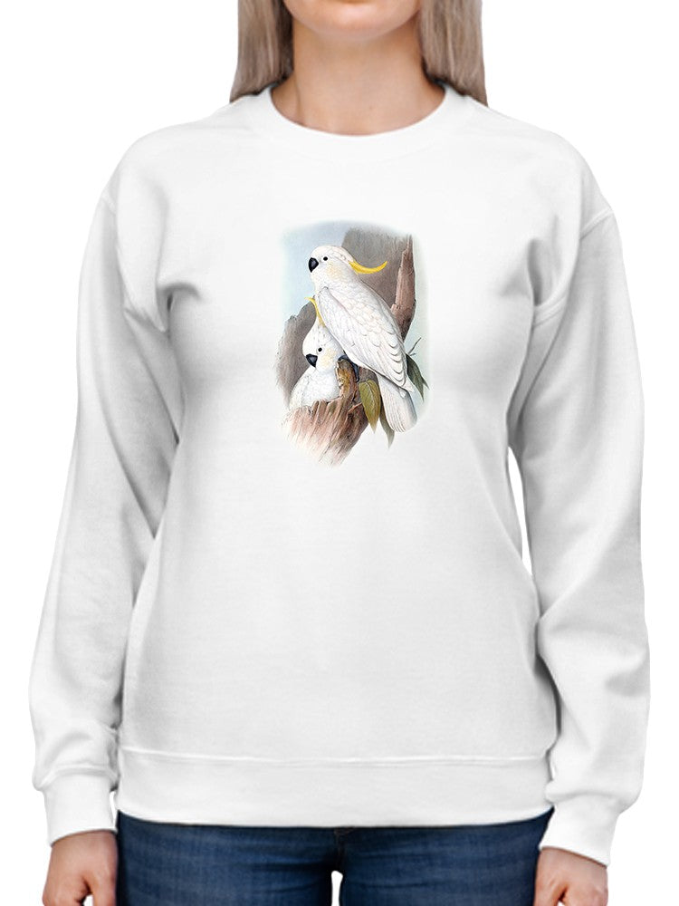 Pastel Parrots V Sweatshirt -John Gould Designs