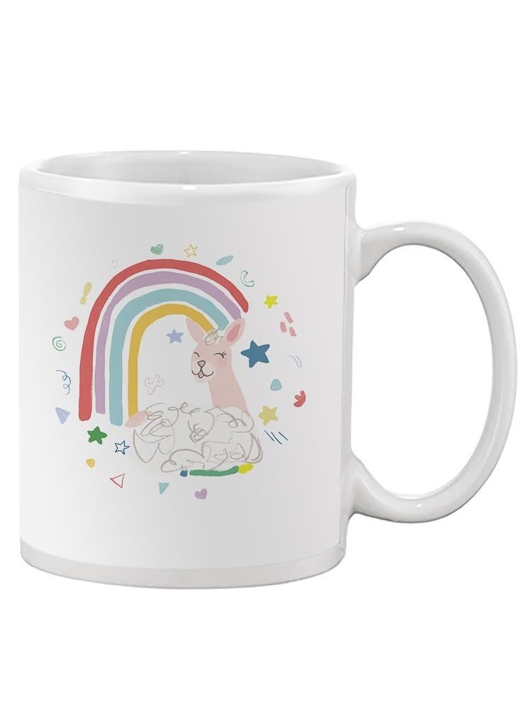 Rainbow Llama C Mug -June Erica Vess Designs