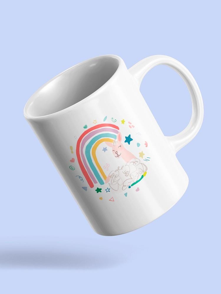 Rainbow Llama C Mug -June Erica Vess Designs