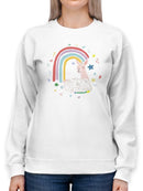 Rainbow Llama C Sweatshirt -June Erica Vess Designs