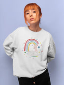 Rainbow Llama C Sweatshirt -June Erica Vess Designs