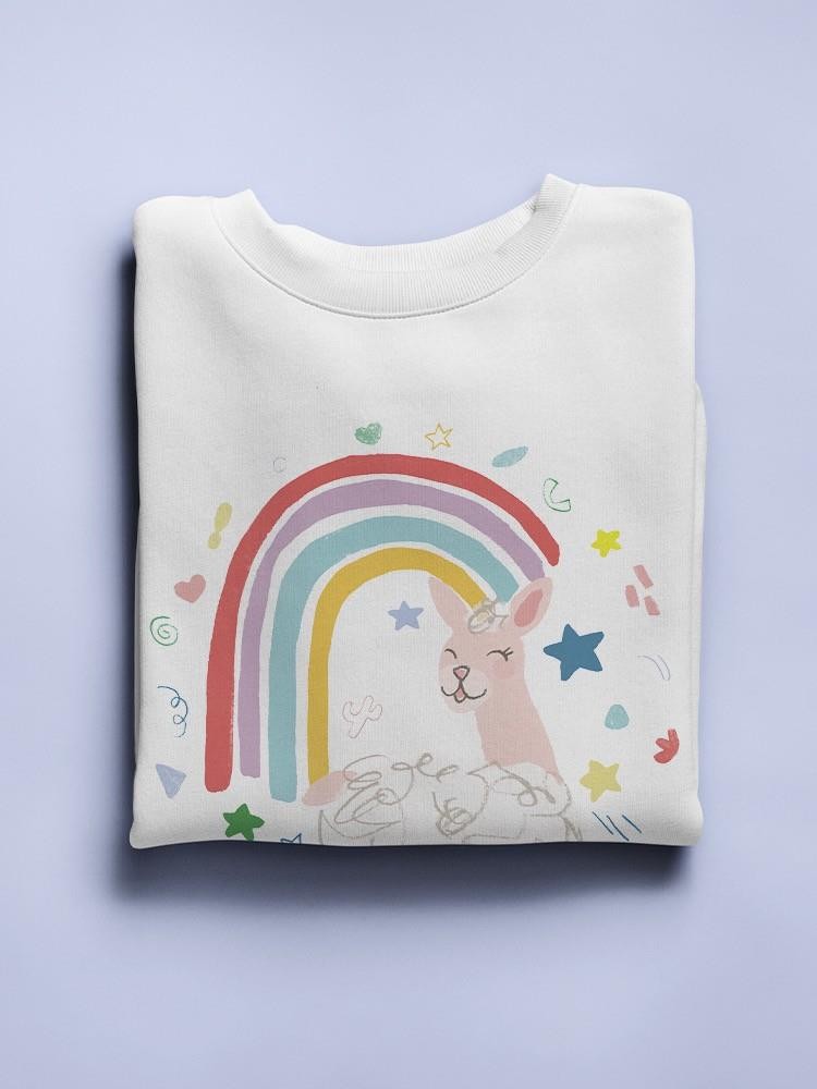Rainbow Llama C Sweatshirt -June Erica Vess Designs