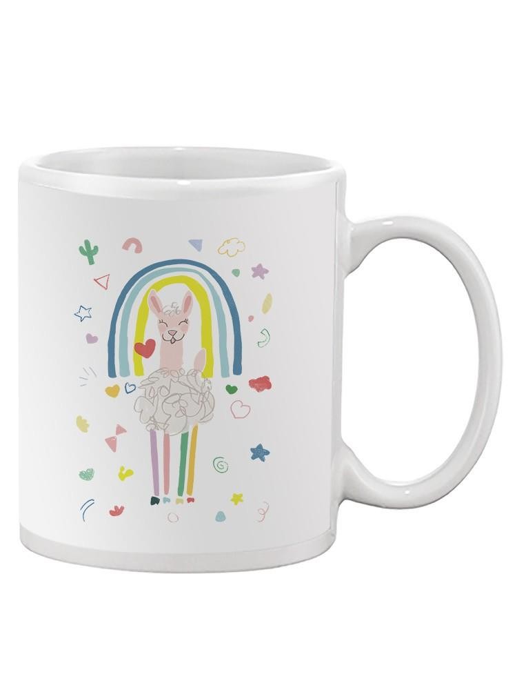 Rainbow Llama B Mug -June Erica Vess Designs