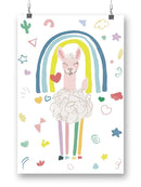 Rainbow Llama B Wall Art -June Erica Vess Designs