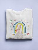 Rainbow Llama B Sweatshirt -June Erica Vess Designs