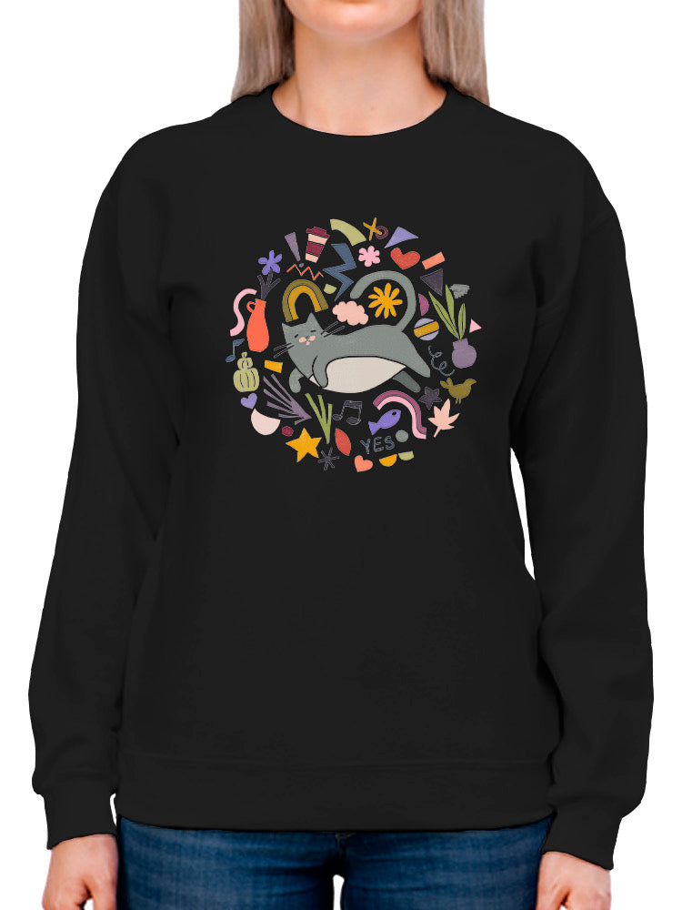 Cool Cats Collection C Sweatshirt -June Erica Vess Designs