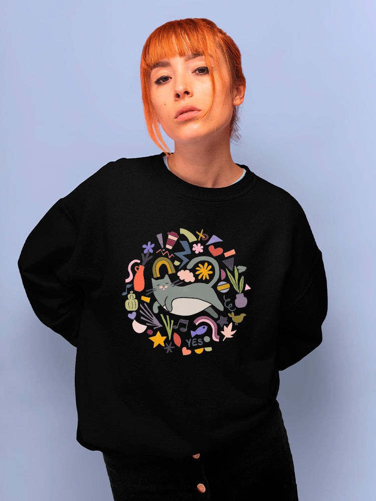 Cool Cats Collection C Sweatshirt -June Erica Vess Designs