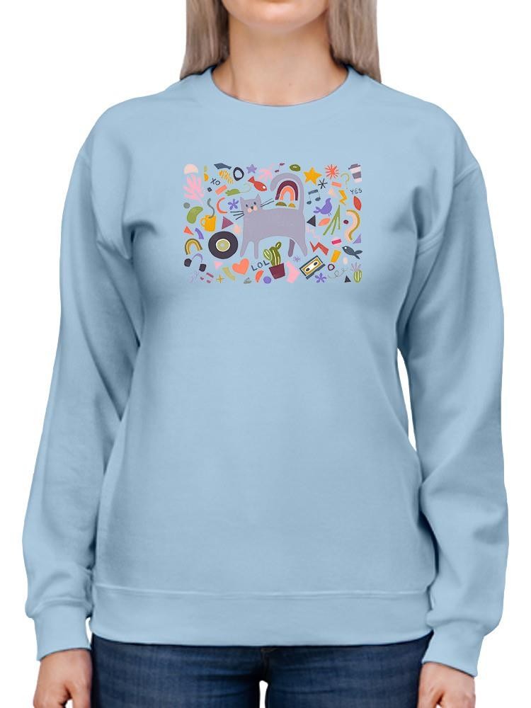 Collection Of Cool Cats Sweatshirt -June Erica Vess Designs