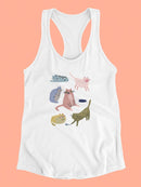 Cat Squad Ii T-shirt -June Erica Vess Designs