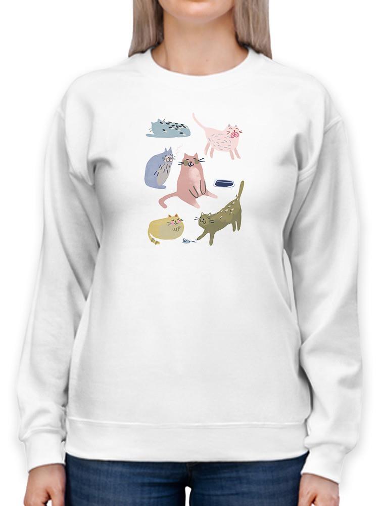 Cat Squad Ii Sweatshirt -June Erica Vess Designs
