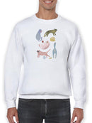 Cat Squad Iii Sweatshirt -June Erica Vess Designs
