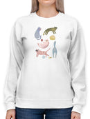 Cat Squad Iii Sweatshirt -June Erica Vess Designs