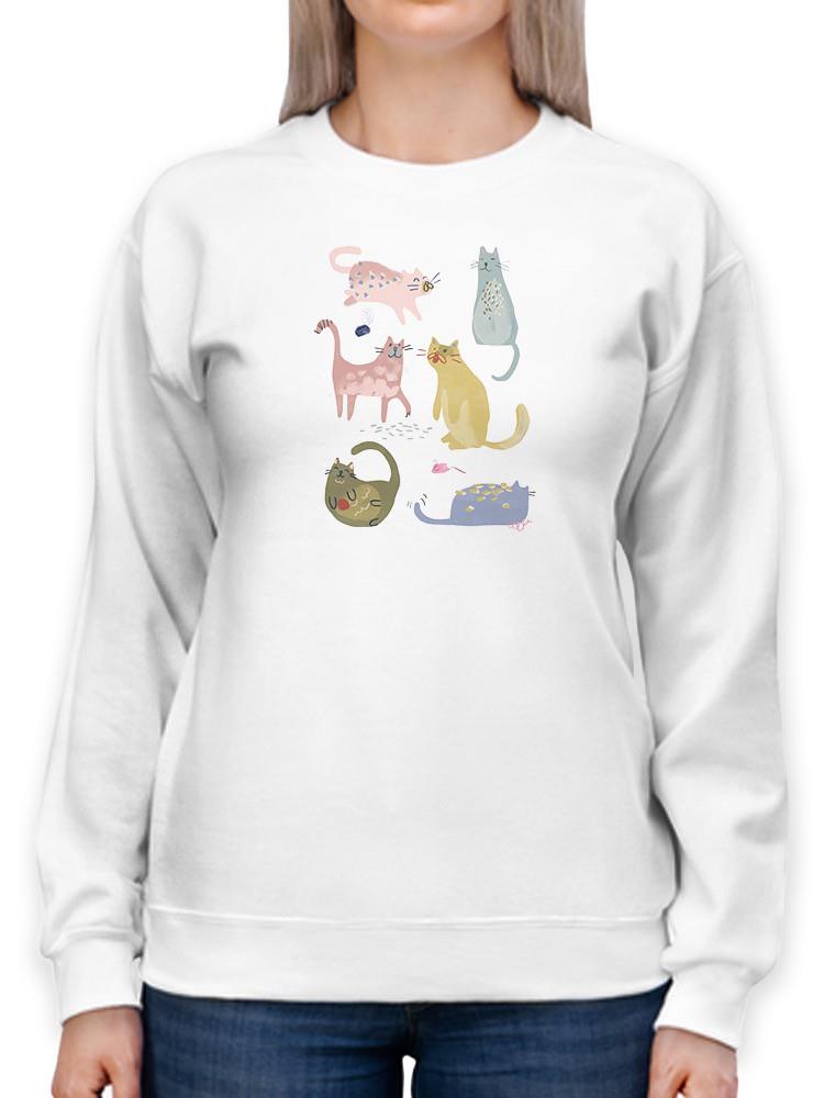 Cat Squad Iv Sweatshirt -June Erica Vess Designs