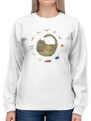 Sleeping Kitten Sweatshirt -June Erica Vess Designs