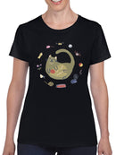 Sleeping Kitten T-shirt -June Erica Vess Designs
