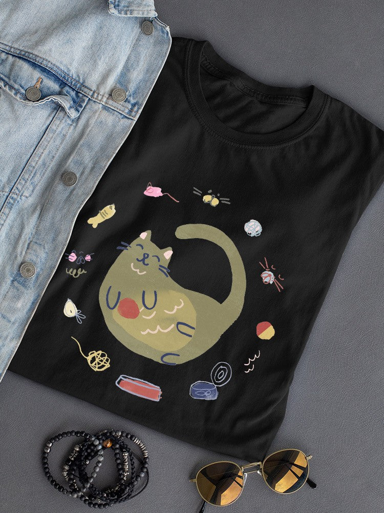 Sleeping Kitten T-shirt -June Erica Vess Designs