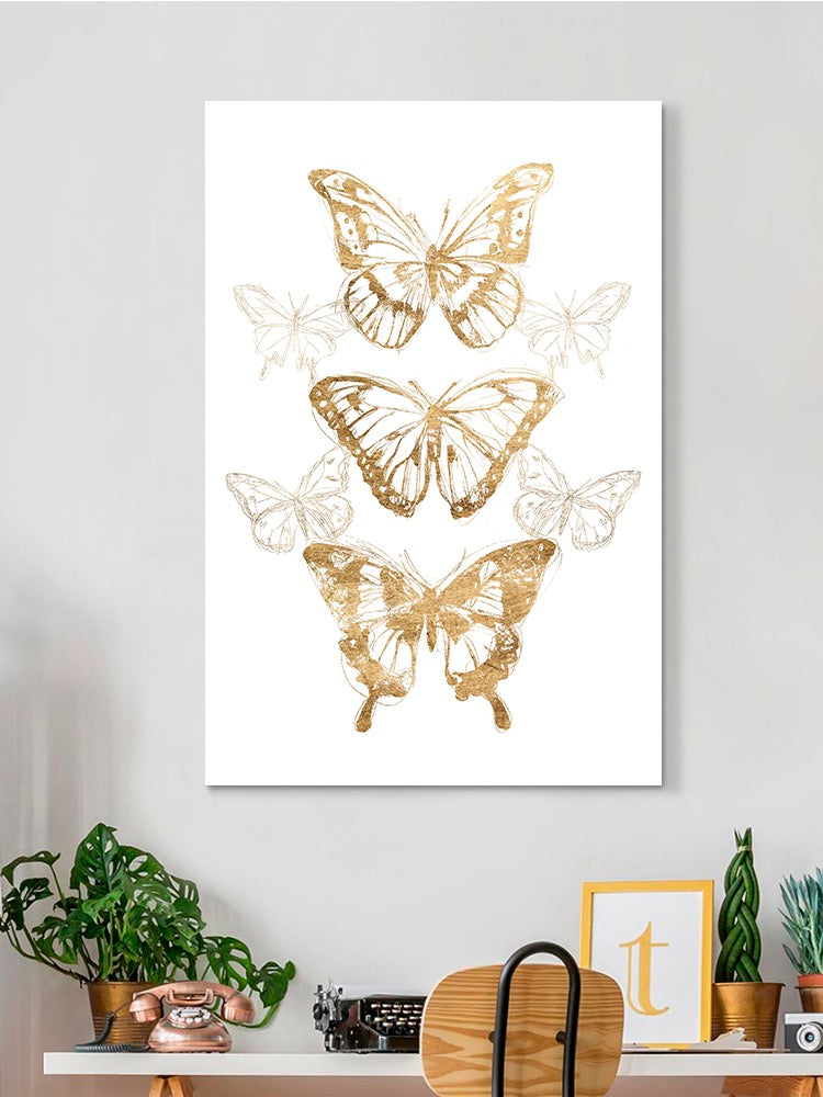 Gold Butterflies Wall Art -June Erica Vess Designs