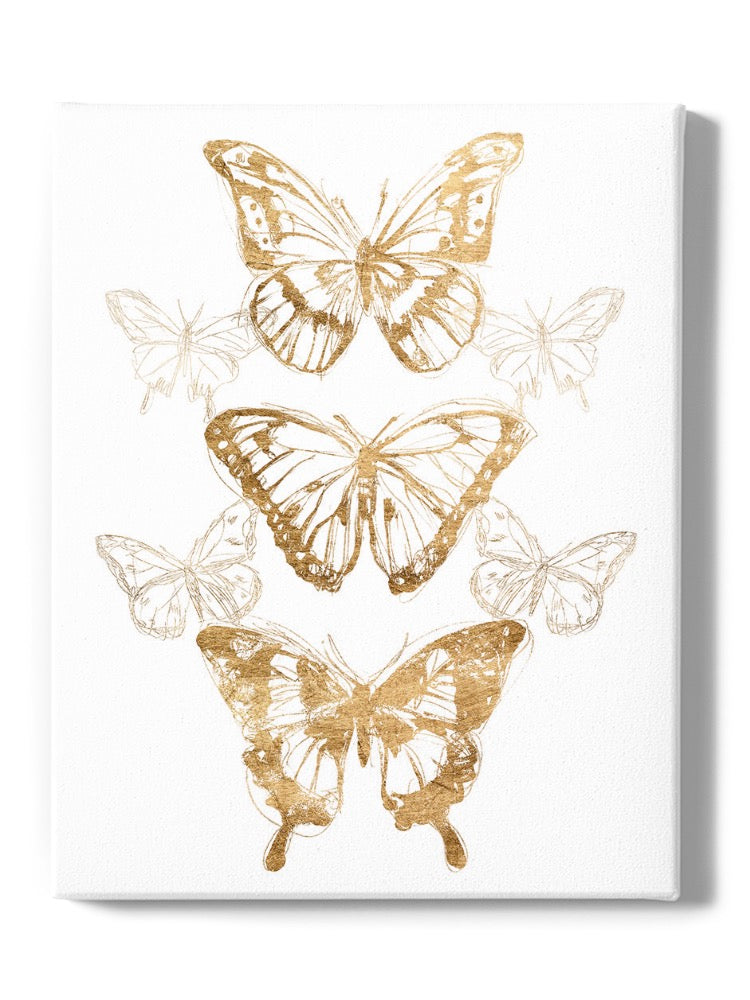 Gold Butterflies Wall Art -June Erica Vess Designs