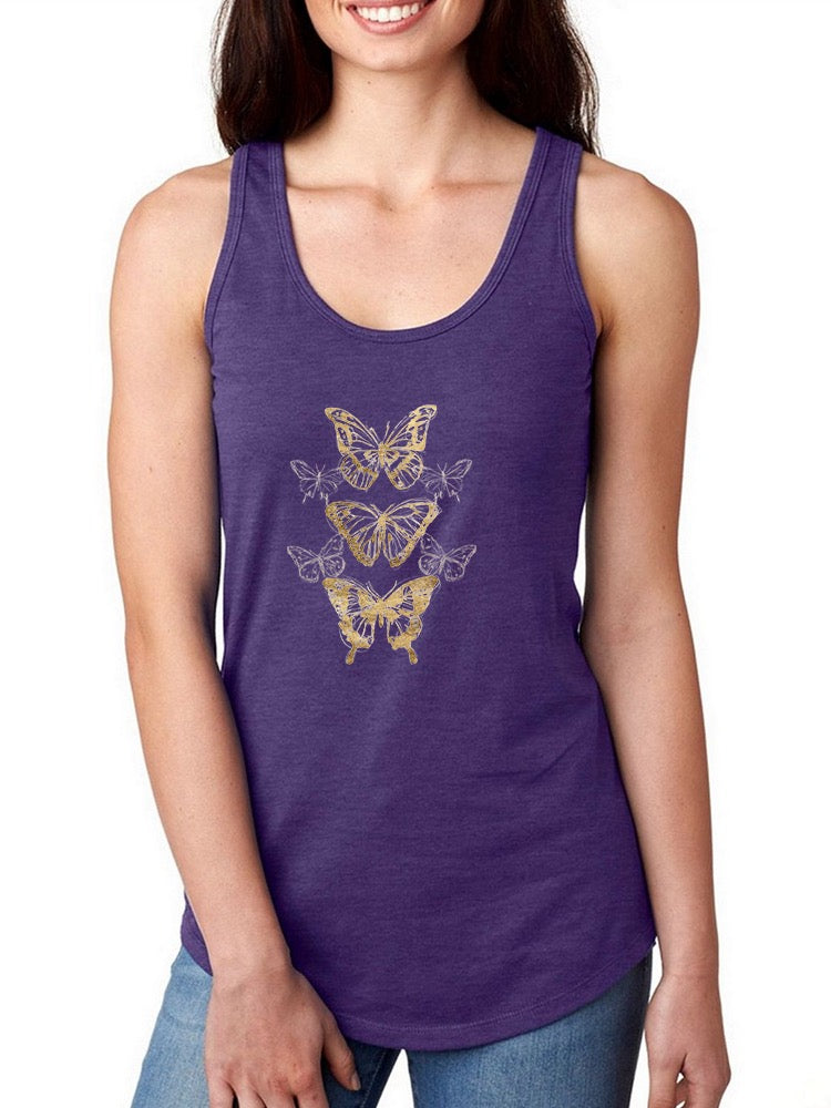 Gold Butterflies T-shirt -June Erica Vess Designs
