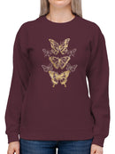 Gold Butterflies Sweatshirt -June Erica Vess Designs