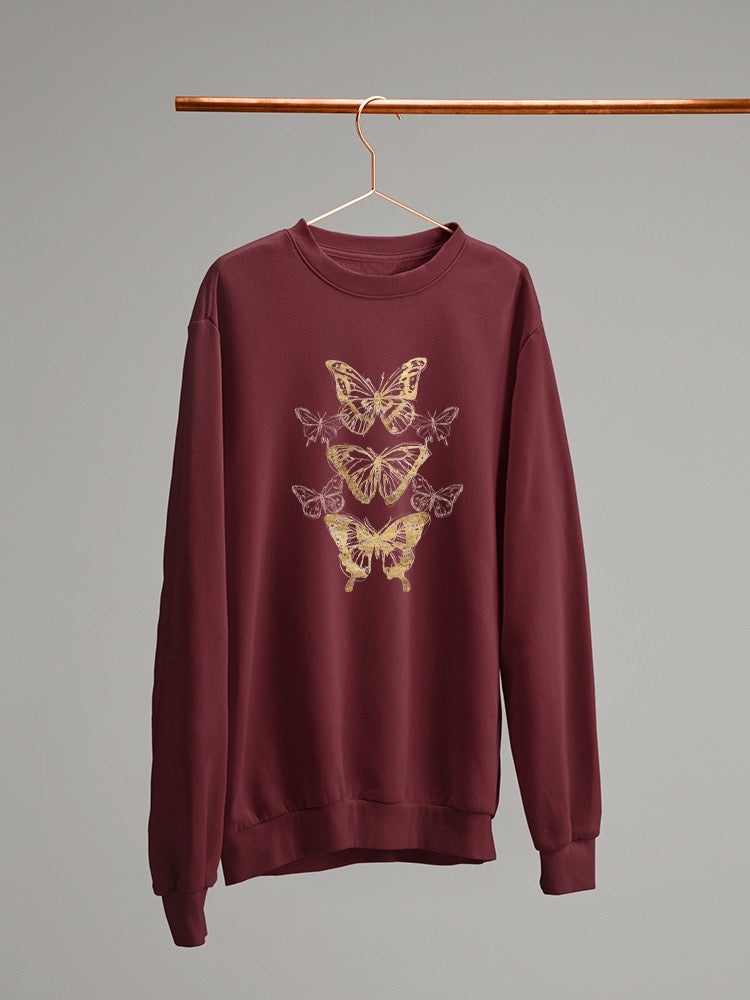 Gold Butterflies Sweatshirt -June Erica Vess Designs