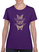 Gold Butterflies T-shirt -June Erica Vess Designs