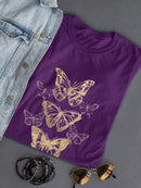 Gold Butterflies T-shirt -June Erica Vess Designs