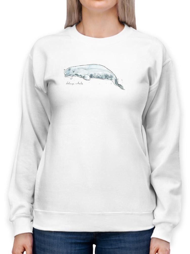 Cetacea Beluga Whale. Sweatshirt -June Erica Vess Designs