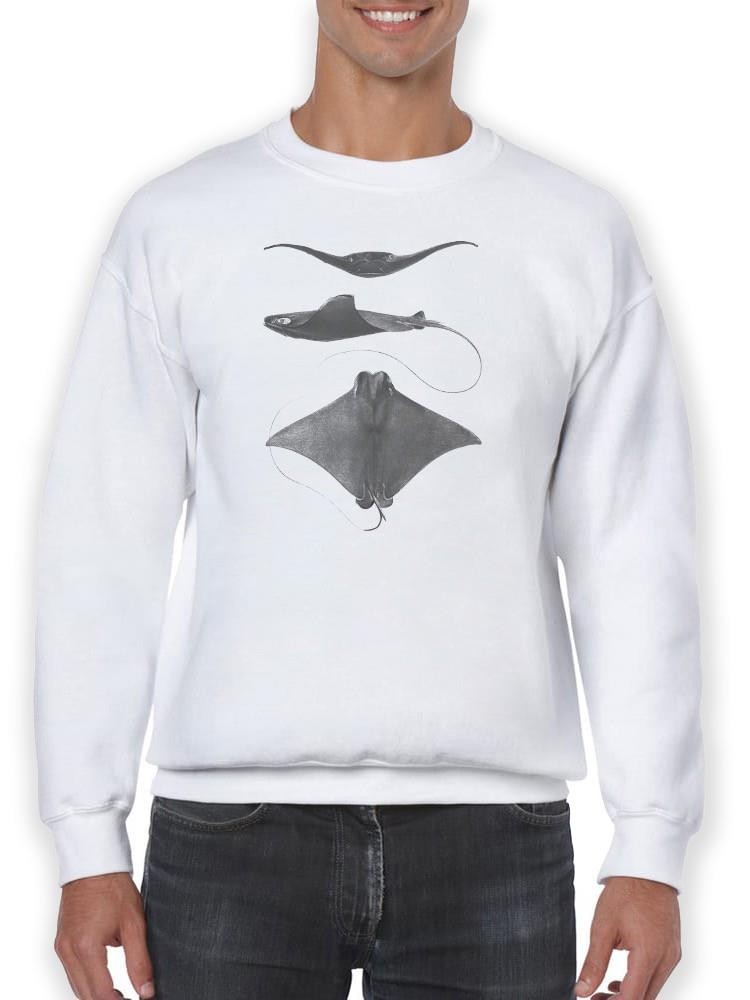 Grey-Scale Stingrays Ii. Sweatshirt -Studio W Designs