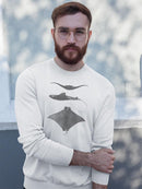 Grey-Scale Stingrays Ii. Sweatshirt -Studio W Designs
