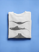 Grey-Scale Stingrays Ii. Sweatshirt -Studio W Designs