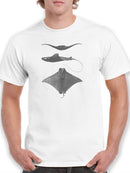 Grey-Scale Stingrays Ii. T-shirt -Studio W Designs