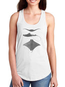 Grey-Scale Stingrays Ii. T-shirt -Studio W Designs