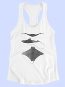 Grey-Scale Stingrays Ii. T-shirt -Studio W Designs