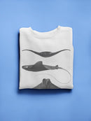 Grey-Scale Stingrays Ii. Sweatshirt -Studio W Designs