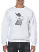 Grey-Scale Stingrays Iii. Sweatshirt -Studio W Designs