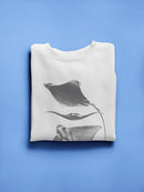 Grey-Scale Stingrays Iii. Sweatshirt -Studio W Designs
