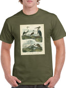 Heron And Crane T-shirt Men's -Sydenham Edwards Designs