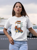 Let It Roll. Rollerskates T-shirt -Victoria Barnes Designs