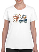 Roll With It. Rollerskates T-shirt -Victoria Barnes Designs