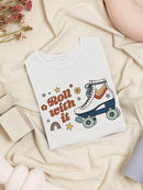 Roll With It. Rollerskates T-shirt -Victoria Barnes Designs