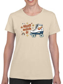 Roll With It. Rollerskates T-shirt -Victoria Barnes Designs