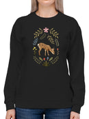 Critters And Foliage B Sweatshirt -Victoria Barnes Designs